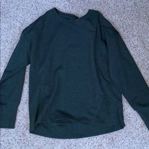 green sweatshirt